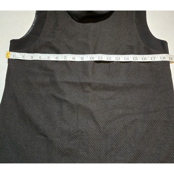 Willi Smith Dress 10 Black Sleeveless Cowl Neck Diamond Pattern Lined Midi Knee - Picture 4 of 10